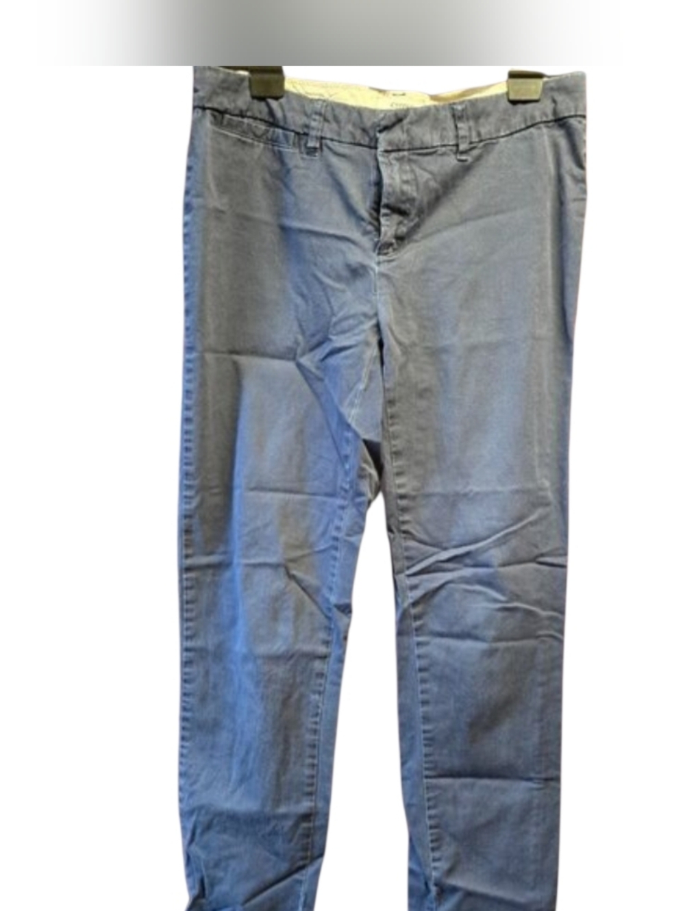 Crown & Ivy Blue Straight Leg Chino Pants Women’s Size 4 Cotton Stretch Casual